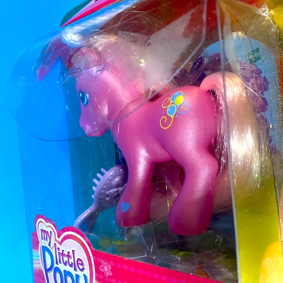 MY LITTLE PONY G3 VTG 2003 GLITTER CELEBRATION WAVE 1 PINKIE PIE w/CHARM & BRUSH - Picture 5 of 16